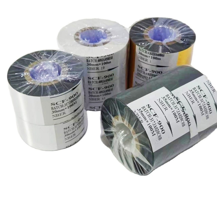 Черный ПЭТ горячая фольга штамповки идеально подходит для кодирования ленты пищевой пластиковой упаковки Дата печати